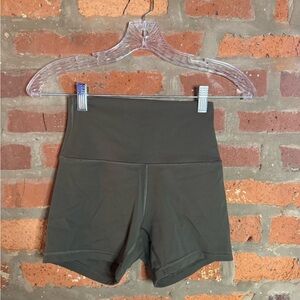 High-Rise Olive Green Women’s Athletic Shorts